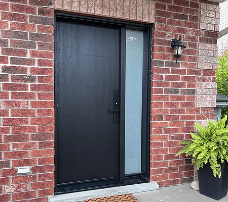 Cherry Engraved w Sandblast Sidelite cherry engraved fiberglass door